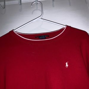 red polo crew neck